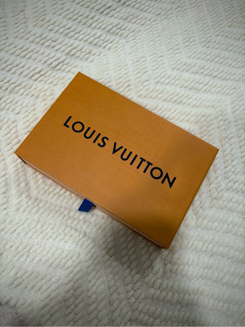 Louis Vuitton Orange Gift Box with Blue Tab for Passport Cover or Small Items